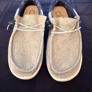 Hey Dude Men's Light Bluish-Gray Slip-On Loafers